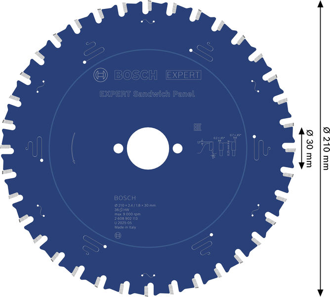 Bild der Produktabmessungen, diameter 210mm, segment saw blade, turbo rim?, cutting disk, granite blade