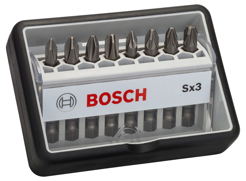 Bosch 8-tlg. Schrauberbit-Set, Robust Line, Sx PH/PZ, Extra Hard-Ausführung