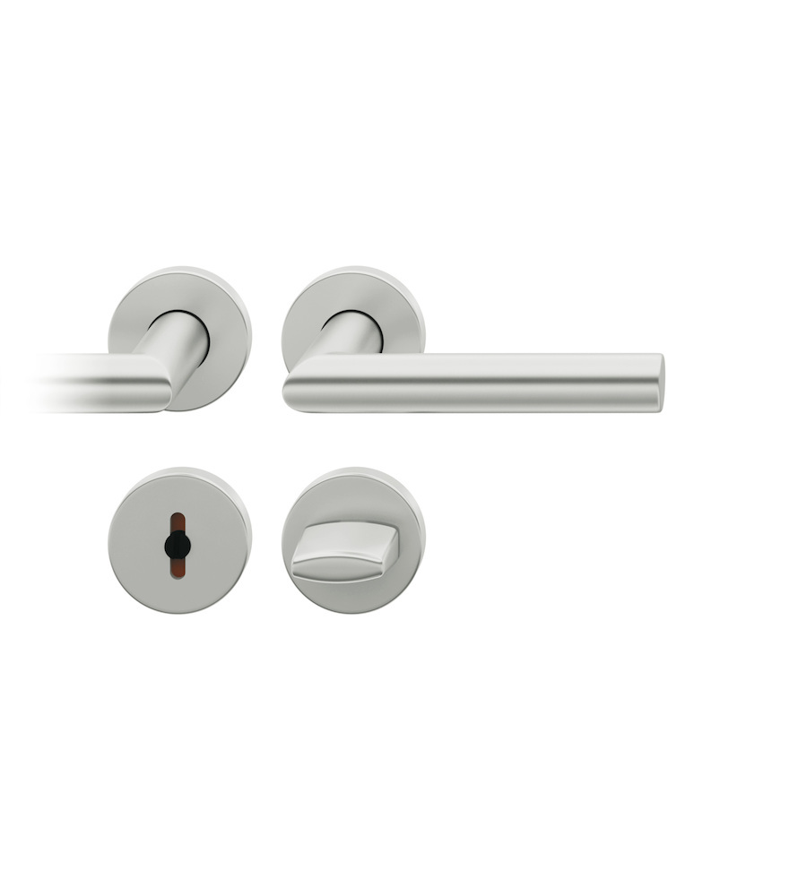 FSB Drückergarnitur mit Rosetten 12 1076, ASL, eckig, VK 8 mm, mit Nocken, Edelstahl