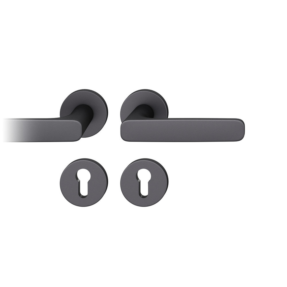 FSB FH Drückergarnitur mit Rosetten 76 1289, rund, mit Nocken, VK 9, AGL3, Aluminium