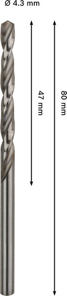 Bild der Produktabmessungen, bohrer, Spiralbohrer, Metallbohrer, Schneidwerkzeug, Schlitzspirale