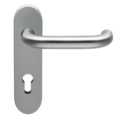 HELO FH-Drückergarnitur mit Kurzschild EST.ZG FS 41, VK 9, Edelstahl