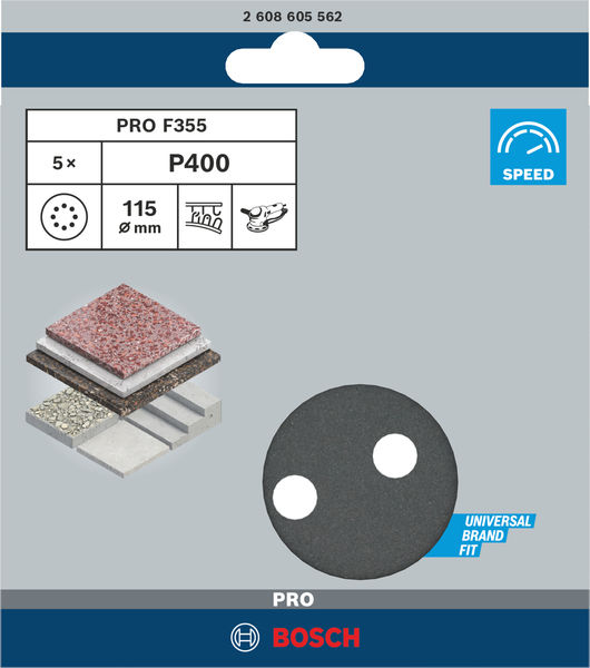 Bosch PRO F355 Schleifblatt, 150&nbsp;mm, G240