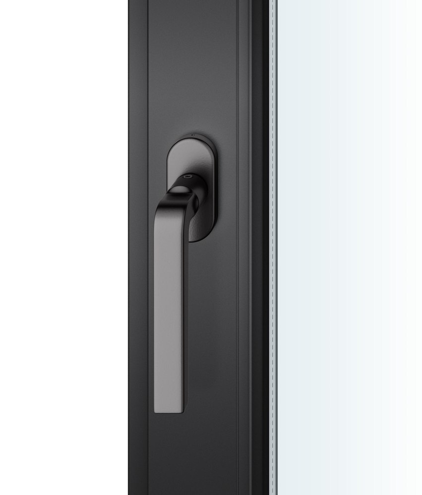 FSB Fenstergriff 34 1004, Standard, oval,Vierkant 7/24-38, tiefschwarz farbig kunststoffbeschichtet