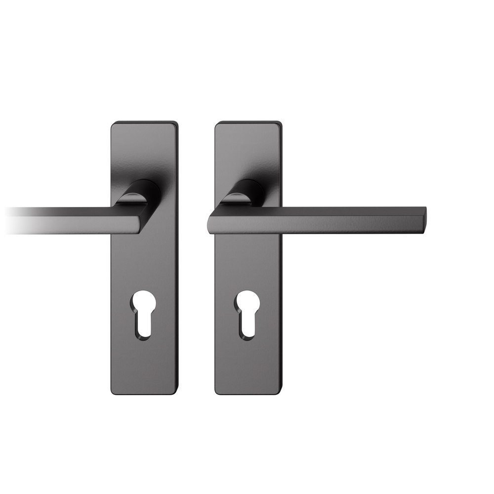 FSB Drückergarnitur mit Kurzschild 12 1035, VK 8, eckig, mit Nocken, Aluminium