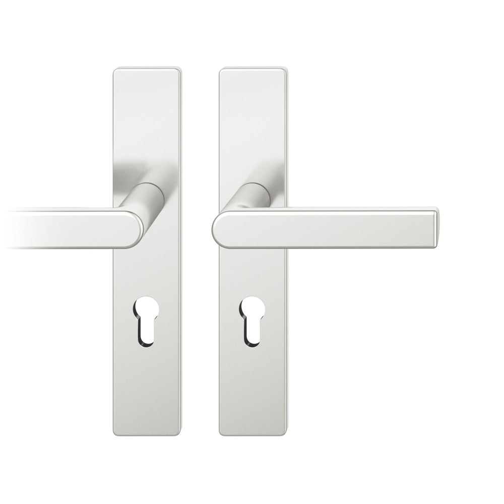 FSB FH Drückergarnitur mit Langschild 76 1244, eckig, Aluminium