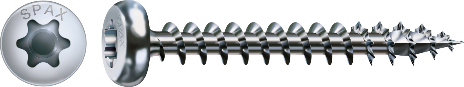 SPAX Universalschraube, Vollgewinde, Halbrundkopf, T-STAR plus T20, 4CUT, WIROX