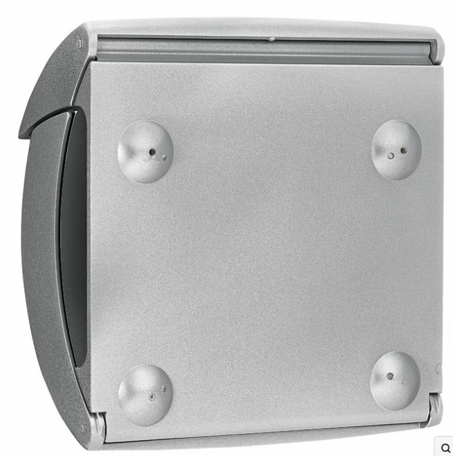 Kapselbox, Elektronikgehäuse, Metallgrau, Wandmontage, Befestigungsversion