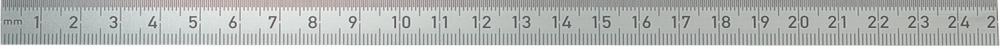 Stahlmaßstab, 1/2 mm-Teilung Oberkante, biegsam, FORUM