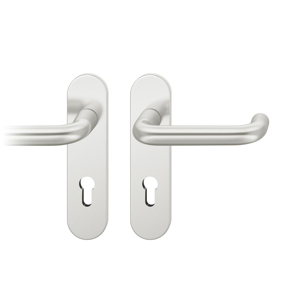 FSB FH Drückergarnitur mit Kurzschild 79 1070, AGL 3, Aluminium