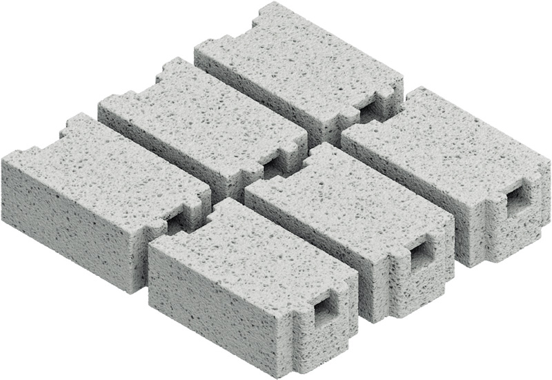 Material-Symbol, betonblock, ziegelblock, Hohlblock, Konstruktionsstein, Baumaterial