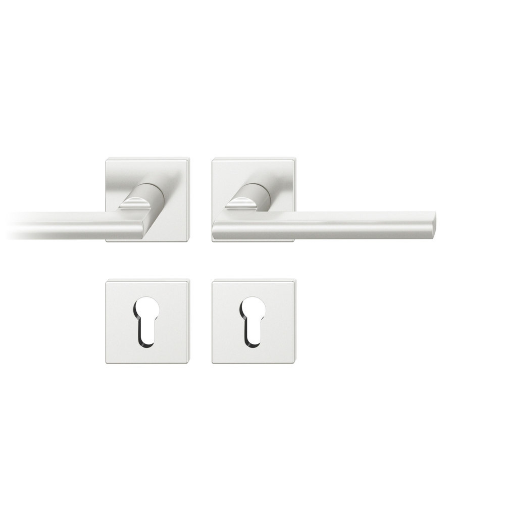 FSB Drückergarnitur mit Rosetten 72 1035, eckig, mit Nocken, VK 8, AGL3, Aluminium