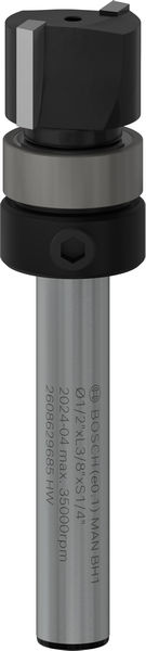 Bosch PRO Bündigfräser, obenliegendes Führungskugellager, Ø 1/2" x L 3/8", Schaft 1/4"
