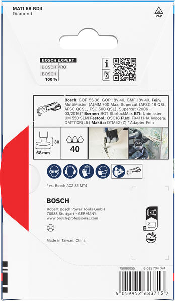 Produktbild Verpackung, Diamonds, Verpackung, Etikett, Bosch Expert, Hergestellt in Taiwan