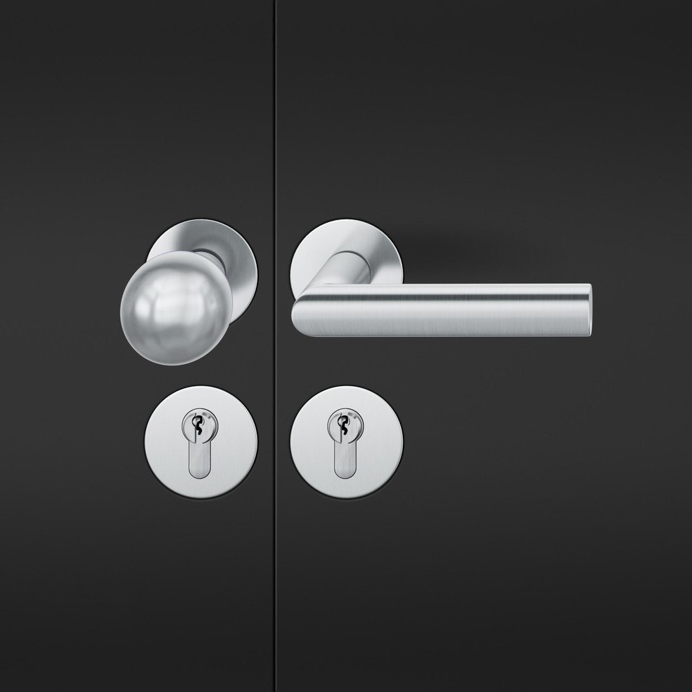 FSB Wechselgarnitur mit Rosetten 72 1108, Knopf 0 802, AGL3, VK 8, rund, flächenb., Edelstahl