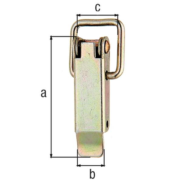 Kistenverschluss HELO ohne Schlossöse und Schließhaken, Stahl galvanisch gelb verzinkt
