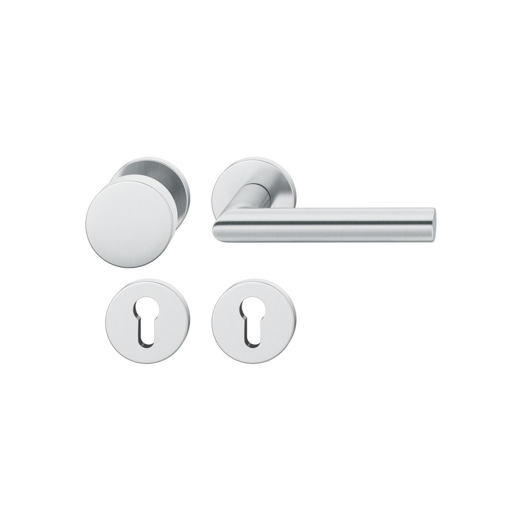 FSB Wechselgarnitur mit Rosetten 72 1076, AGL3, rund, VK 8 mm, Knopf 0829, Edelstahl