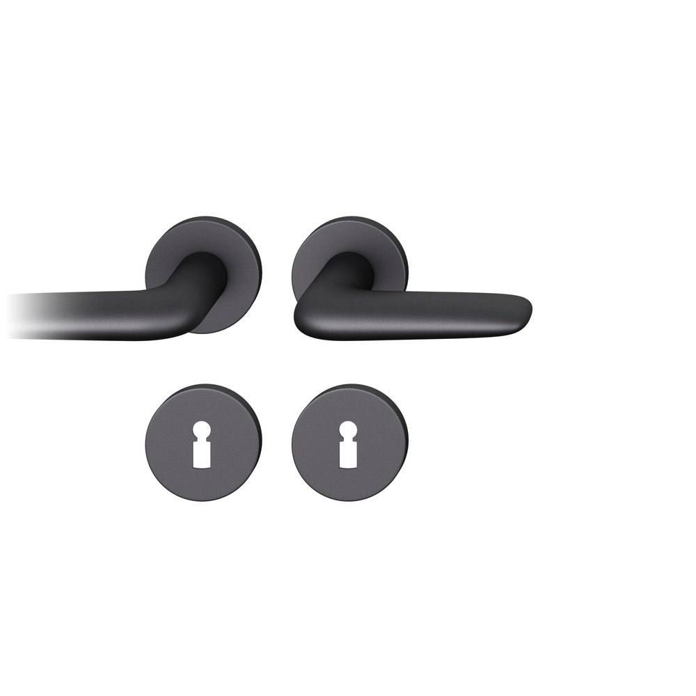 FSB Drückergarnitur mit Rosetten 12 1291, ASL, rund, VK 8 mm, mit Nocken, Aluminium