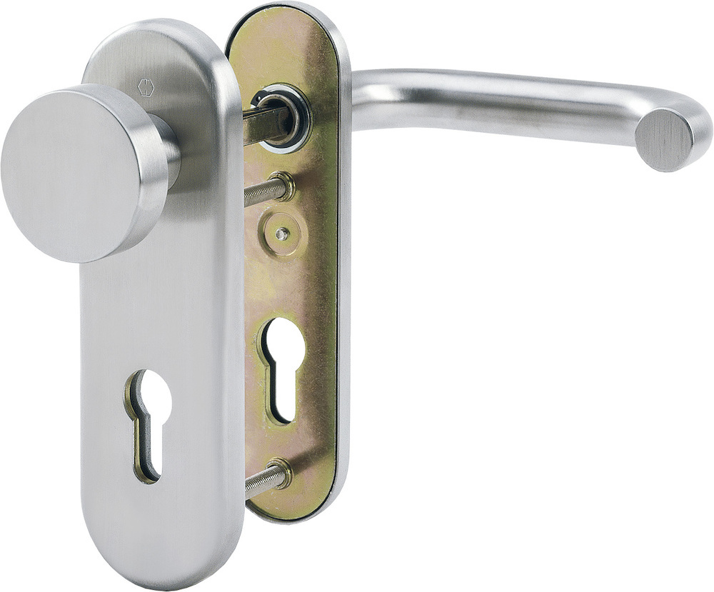 HOPPE FH-Schutz-Wechselgarnitur mit Kurzschild Paris FS-E58/3331K/353K-1/138F, Edelstahl