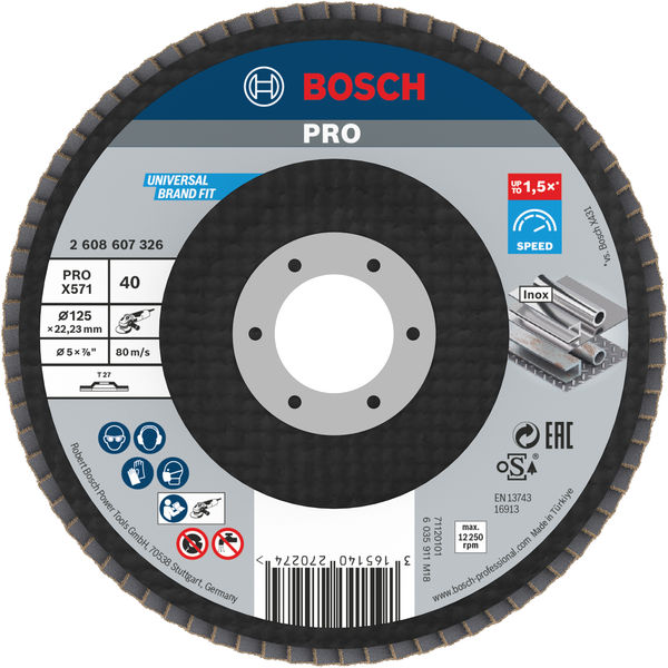 Bosch PRO X571 Fächerschleifscheibe, 125 mm
