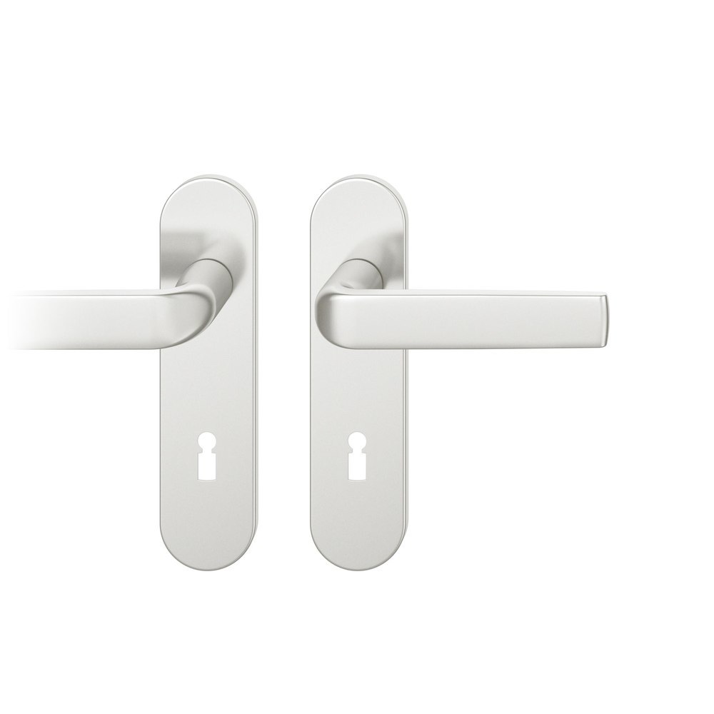 FSB Drückergarnitur mit Kurzschild 12 1267, VK 8, oval, mit Nocken, Aluminium