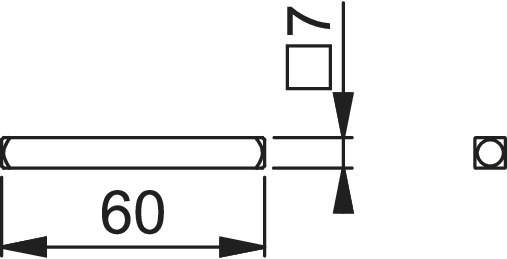 HOPPE FT-Vierkantstift, 7x60mm, für Fenstergriff, Eisen verzinkt