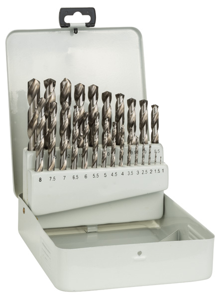 Bosch 25-tlg. Metallbohrer-Set HSS-G, DIN 338, 135° in Metallkassette, 113 mm
