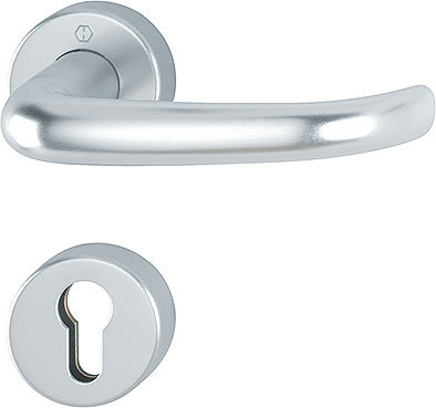 HOPPE FH Drückergarnitur San Francisco mit Rosetten FS-1301/42H/42HS, Aluminium