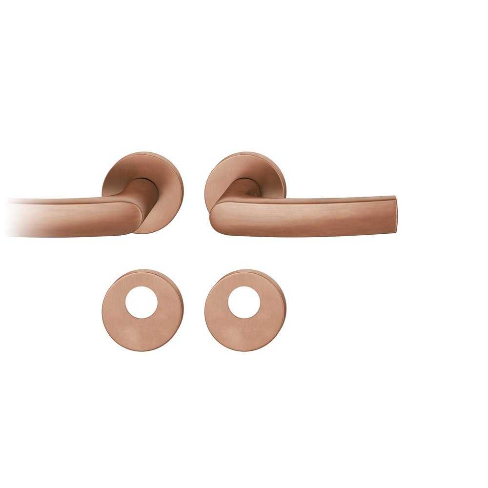 FSB Drückergarnitur 12 1015, Rosette, rund, Rundzylinder gelocht, Vierkant 8mm, DIN Links-Rechts, Türstärke 39 - 58mm, mit Stütznocken, hellbronze patiniert gewachst Adapter-Standardlager