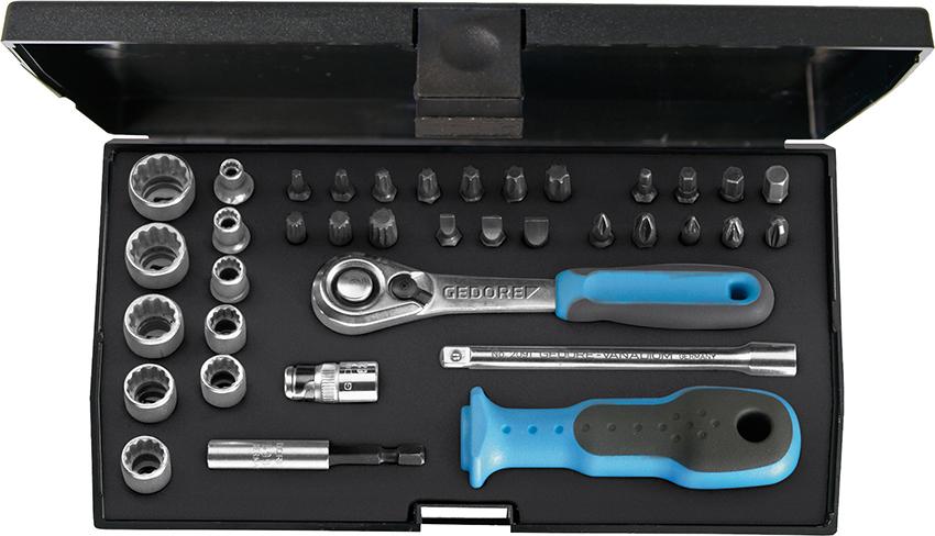 GEDORE Steckschlüssel-Satz  1/4" D20KMU-20 37-teilig in Kunststoffkassette
