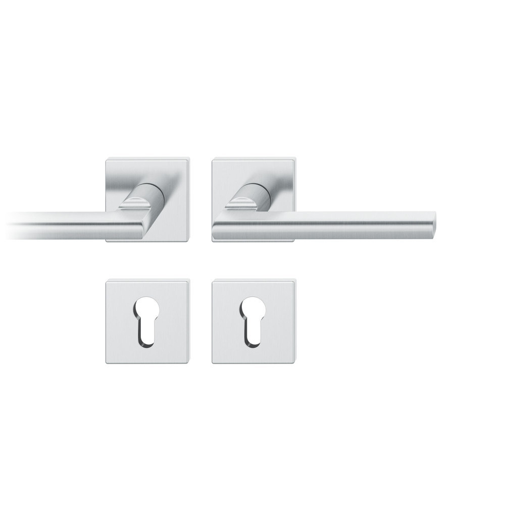 FSB Drückergarnitur mit Rosetten 72 1035, eckig, mit Nocken, VK 8, AGL3, Edelstahl