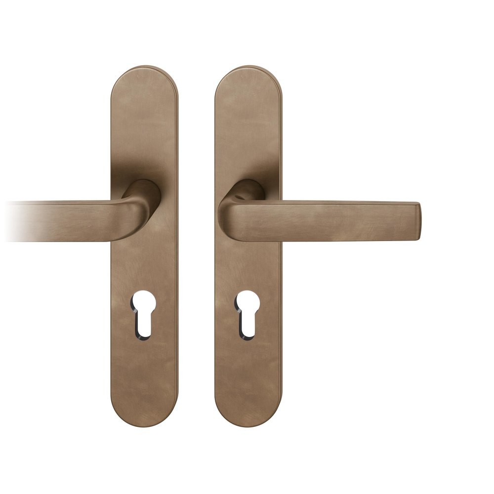 FSB FH Drückergarnitur mit Langschild 76 1267, oval, Bronze