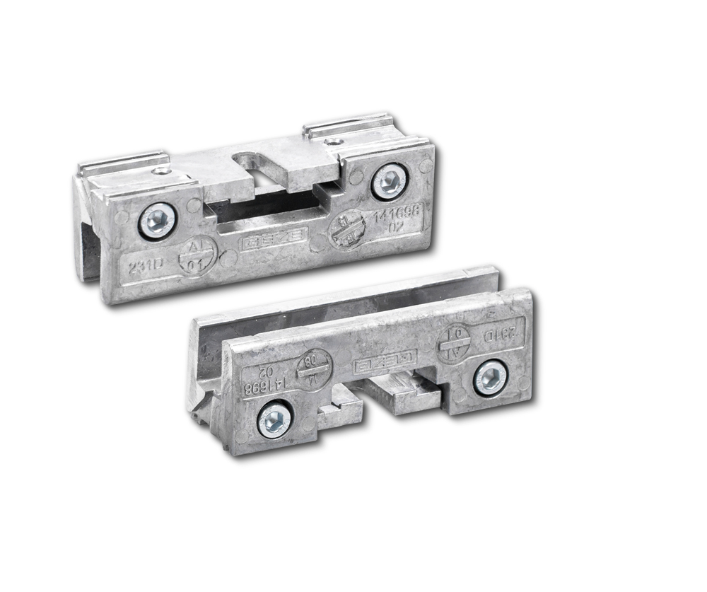 Set Glasklemmplatte GEZE ohne Abdeckung, Aluminium