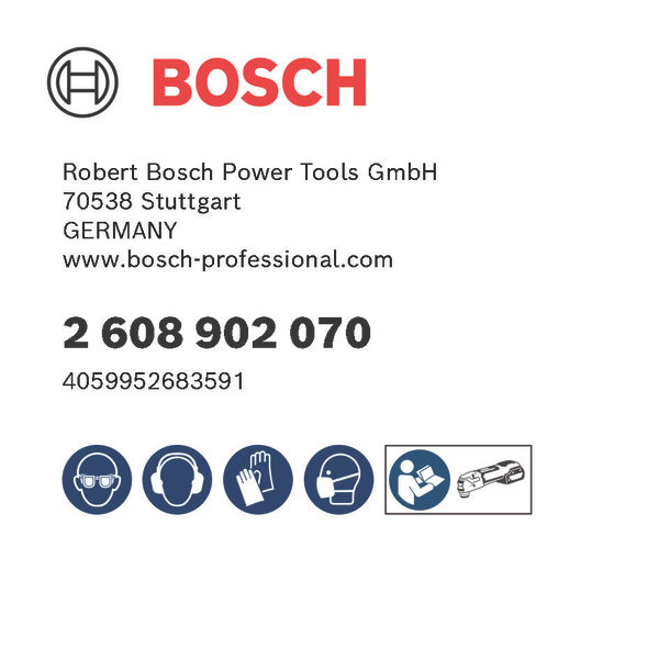 Digitale GPSR-Kennzeichnung, Schutzausrüstung, Geeignet, Werkzeug, Bosch, Werkzeugkoffer