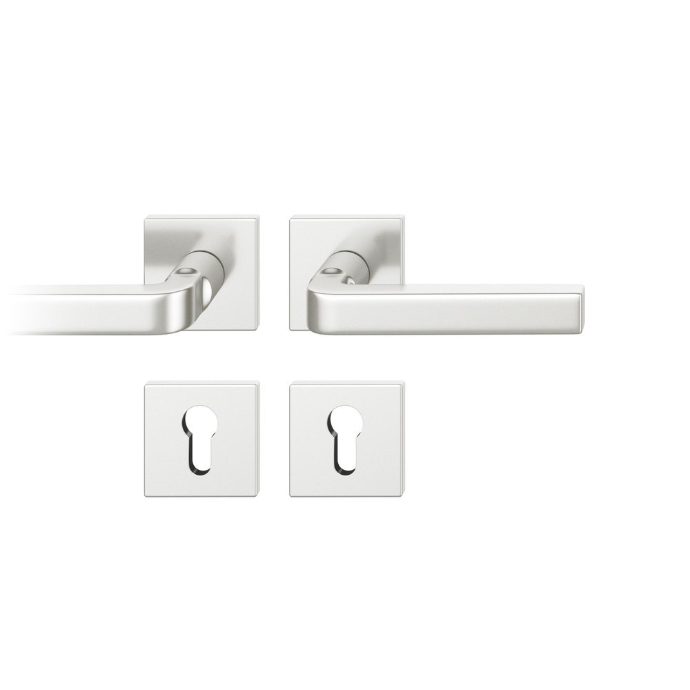 FSB Drückergarnitur mit Rosetten 72 1004, eckig, mit Nocken, VK 8, AGL3, Aluminium