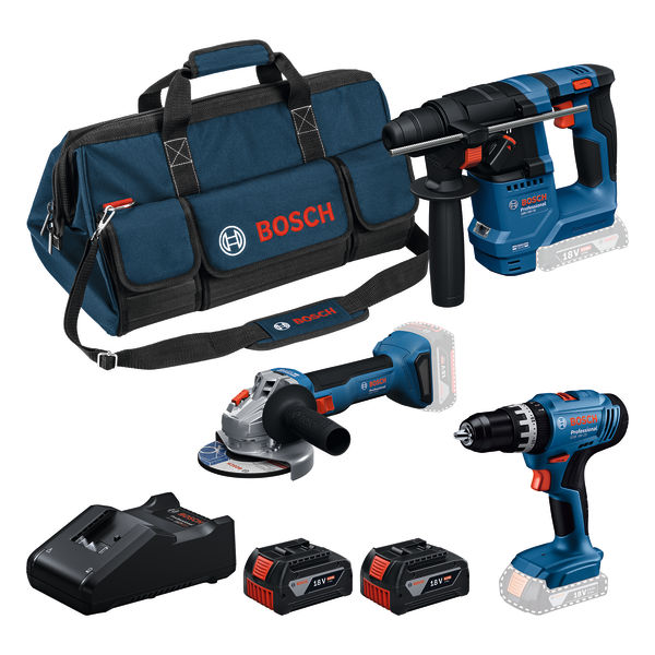Produktbild Lieferumfang, Akku-Bohrset, Bohrmaschinen-Koffer, Ging-Set, Bosch, 18V-Li-Ion