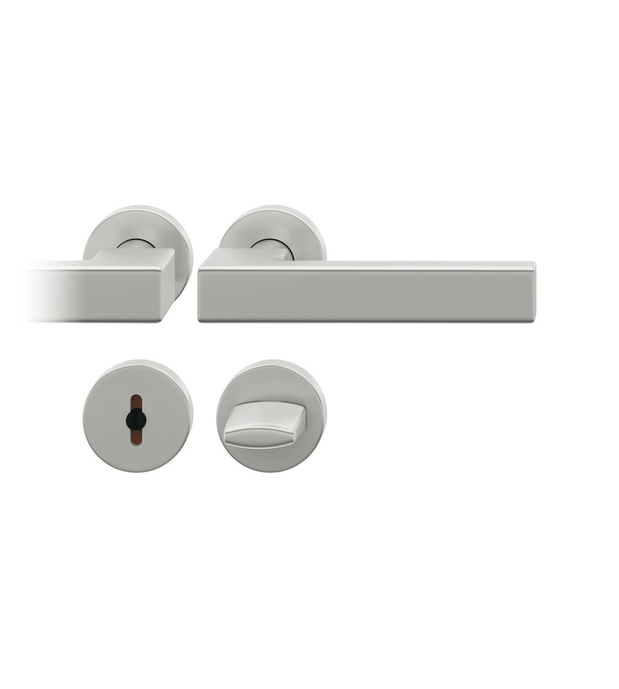 FSB Drückergarnitur mit Rosetten 12 1183, ASL, rund, VK 8 mm, mit Nocken, Aluminium