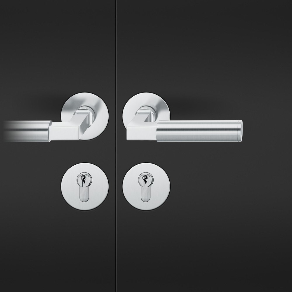 FSB FH Drückergarnitur mit Rosetten 76 1102, rund, flächenb., VK 9, AGL3, Edelstahl