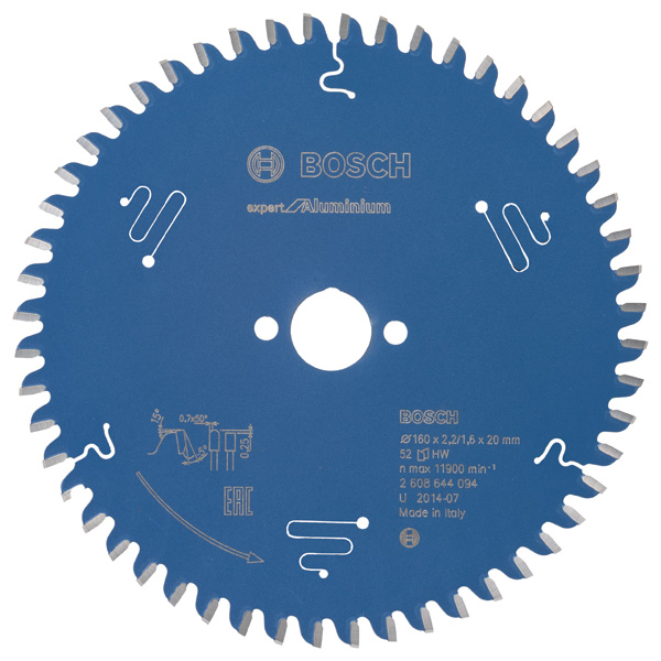 Bosch Kreissägeblatt Expert for Aluminium, 160 x 20 x 2,2 mm, 52