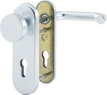 HOPPE Schutz-Wechselgarnitur Paris mit Kurzschild 58/3331K/353K-1/138L, Aluminium