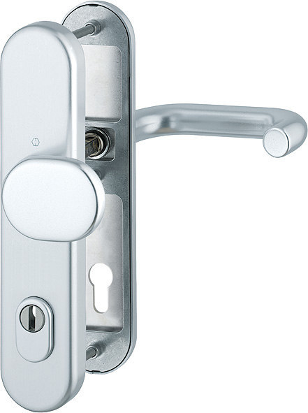 HOPPE FH Schutz-Wechselgarnitur Paris mit Langschild FS-86G/3332ZA/3310/138F, Aluminium