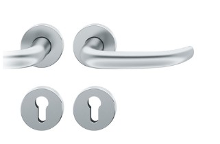 FSB FH-Drückergarnitur mit Rosetten 79 1053, rund, VK 9 mm, Edelstahl