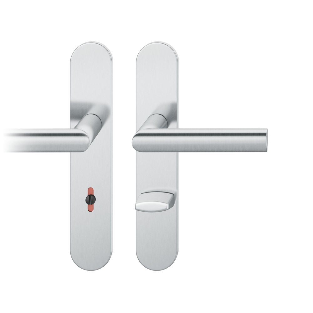 FSB Drückergarnitur mit Langschild 12 1108, VK 8, oval, mit Nocken, Edelstahl