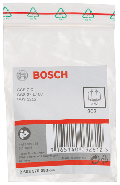 Bosch Spannzange mit Spannmutter, 6 mm, für Bosch-Geradschleifer, passend zu GGS 16