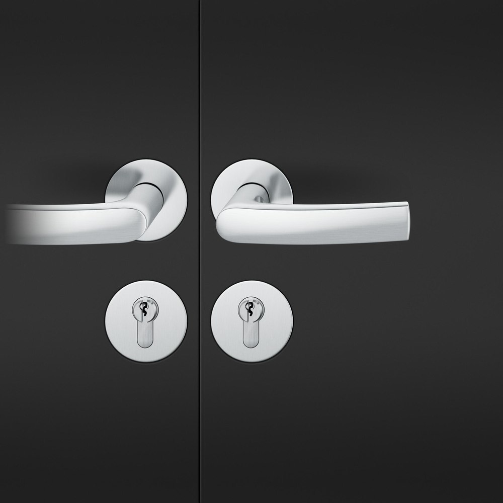 FSB FH Drückergarnitur mit Rosetten 76 1015, rund, flächenb., VK 9, AGL3, Edelstahl