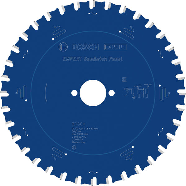 Produktbild, diameter saw blade, circular saw blade, steel blade, blue color, Bosch Expert