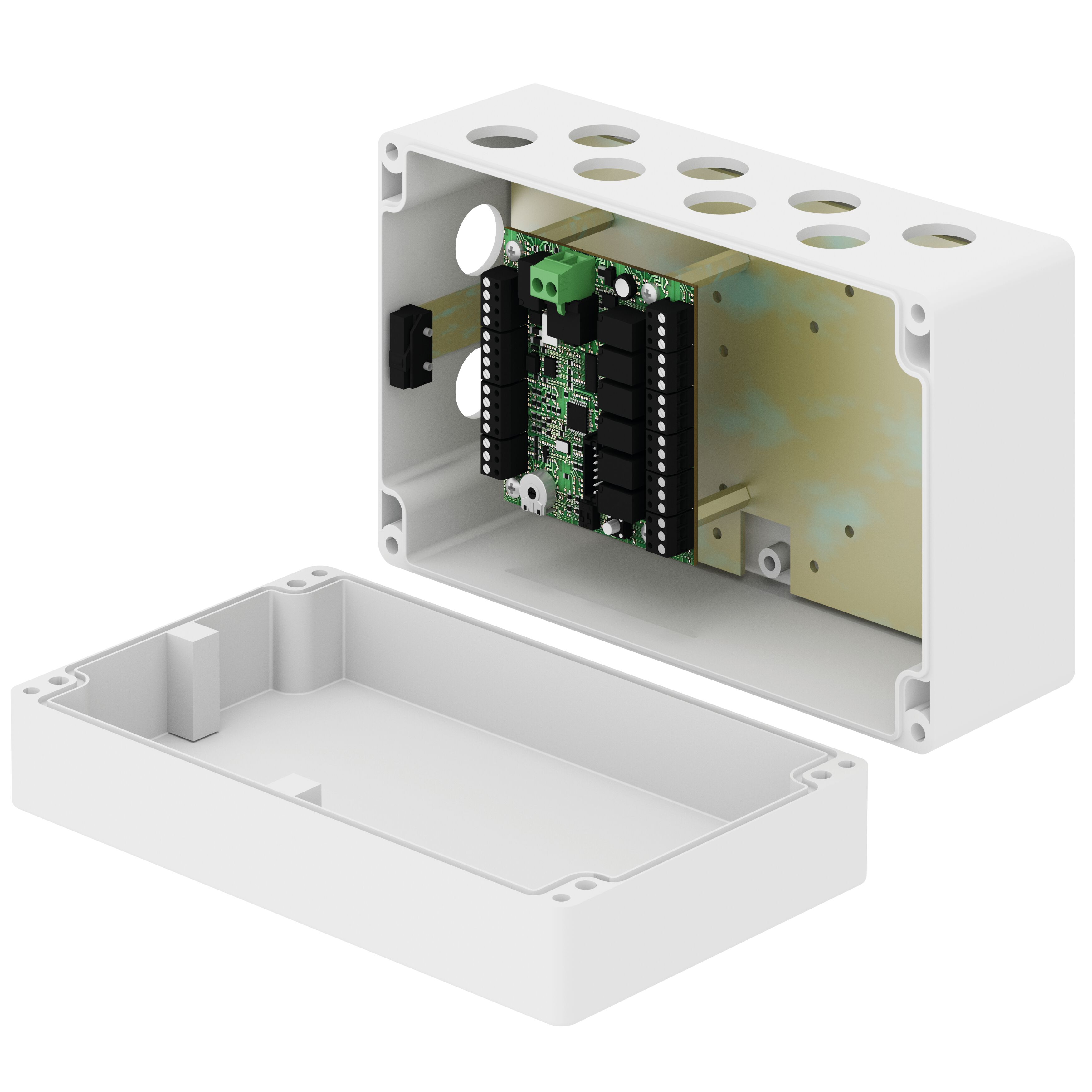 elektrischer gehäuse, PCB-board, Klemmenblock, DIN-Schienen-Gehäuse, Kunststoffgehäuse