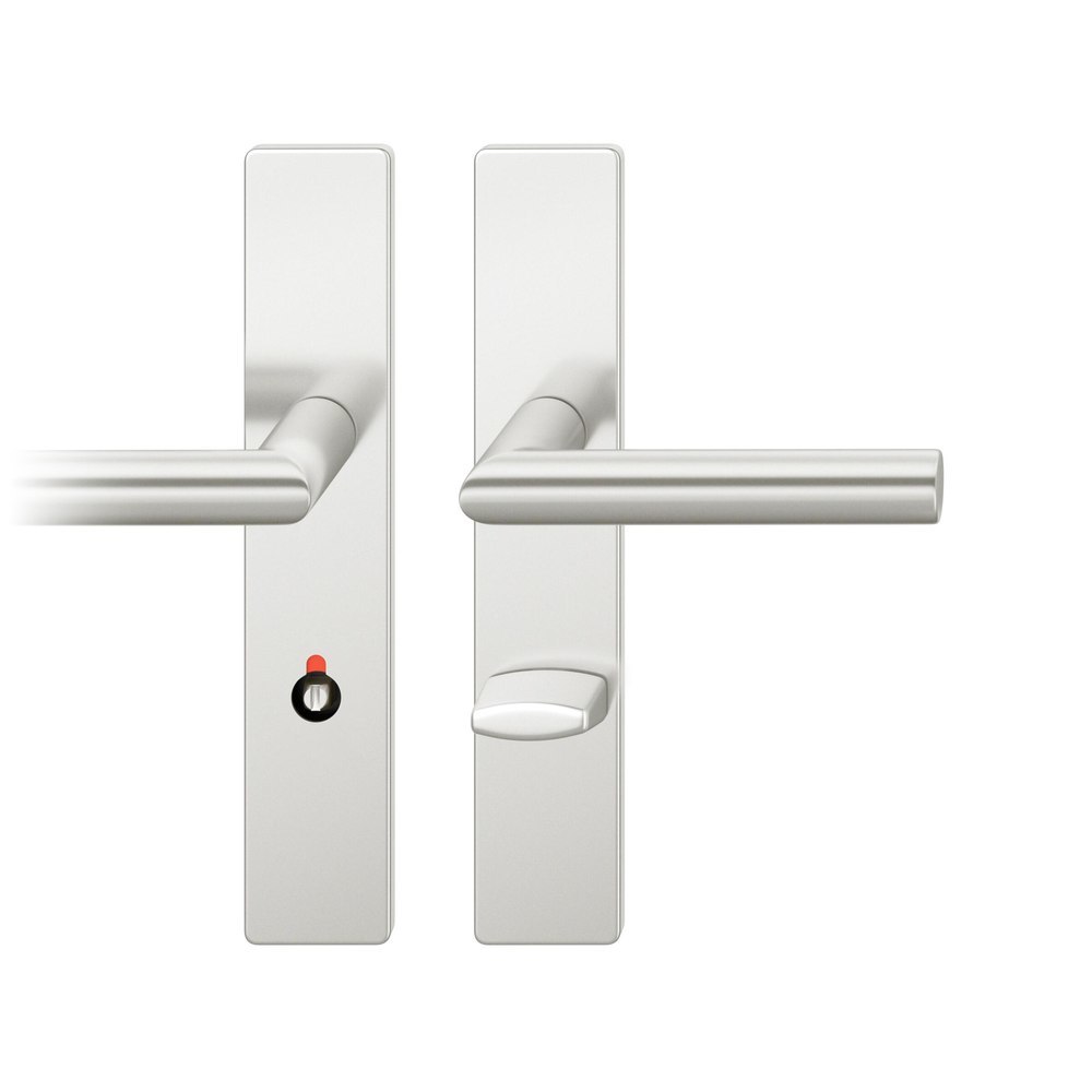 FSB Drückergarnitur mit Langschild 72 1076, eckig, AGL3, Aluminium