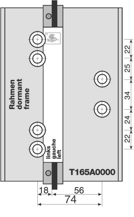 Dr. Hahn Bohrlehre T165A0000 für Türband 4