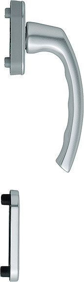 HOPPE Fenstertür-Halbgarnitur Luxembourg 099/U26/49PNS, N 10, Profilzylinder gelocht,